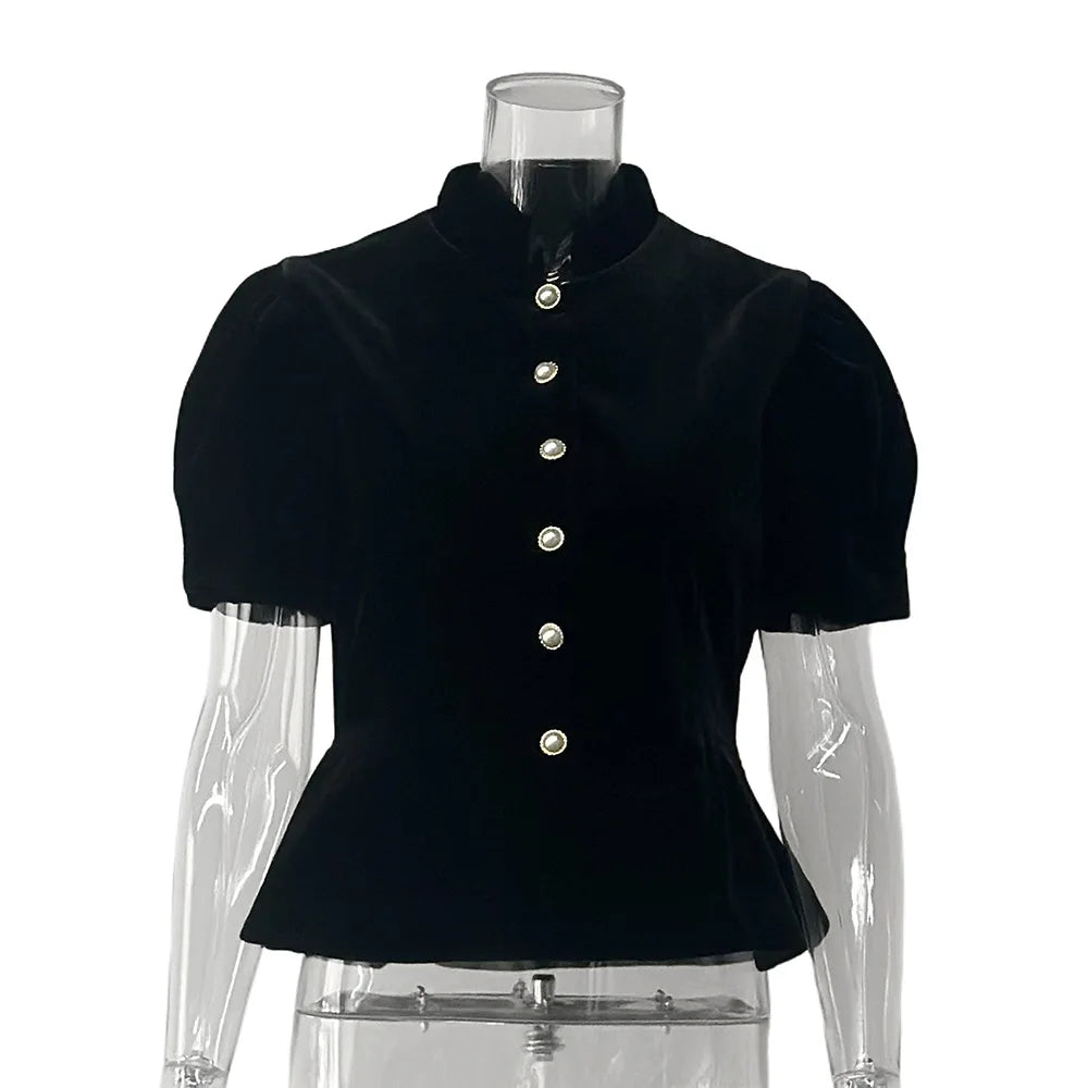 Elegant Puff Short Sleeve Top