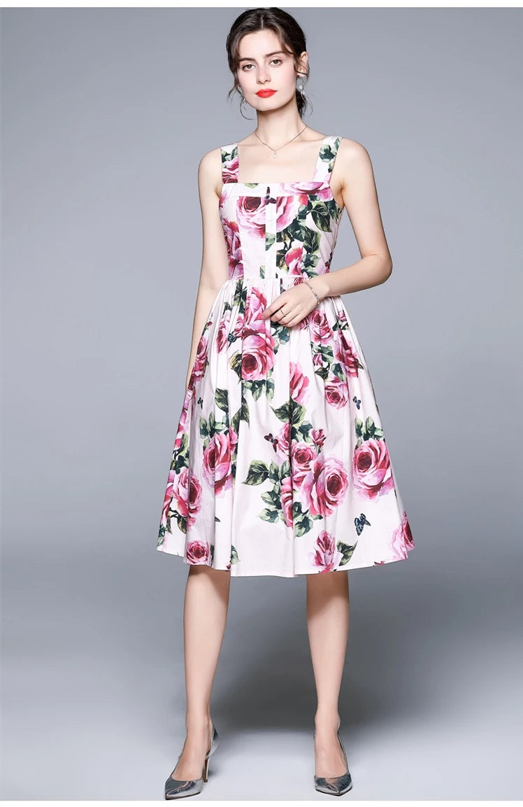Pink Floral Midi