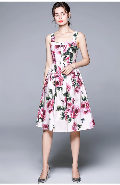 Pink Floral Midi