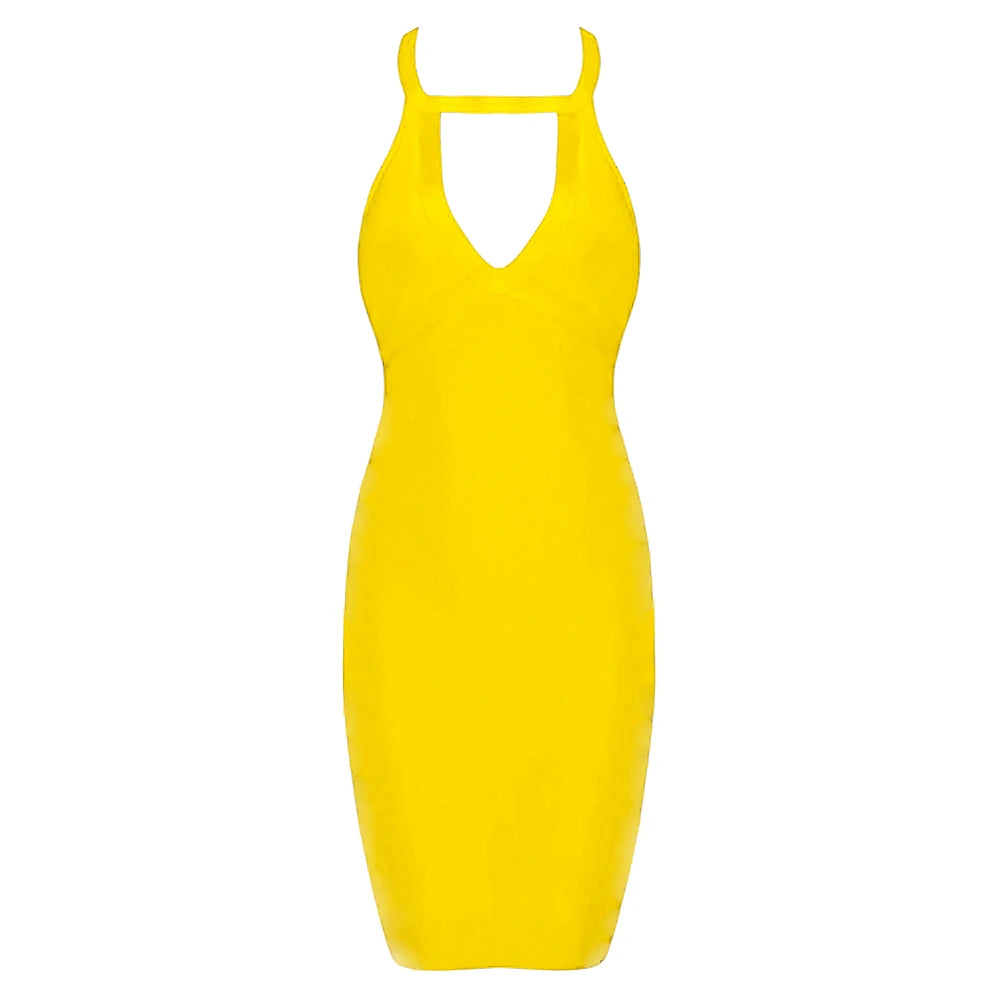 Halter Keyhole Bandage Dress