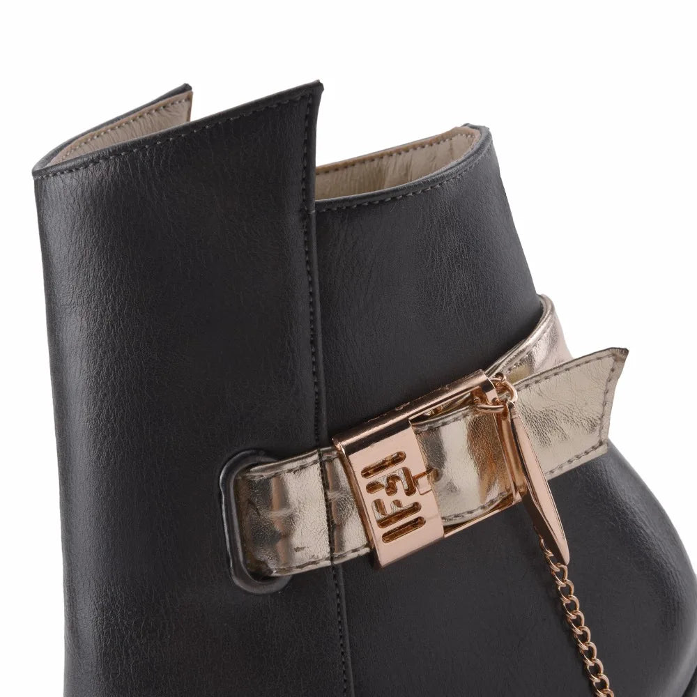 Fashion Ankle Boots For Women High Heels Buckle