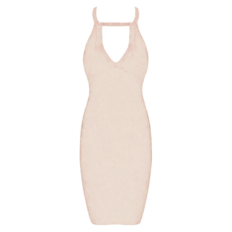 Halter Keyhole Bandage Dress