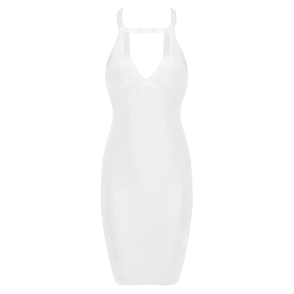 Halter Keyhole Bandage Dress