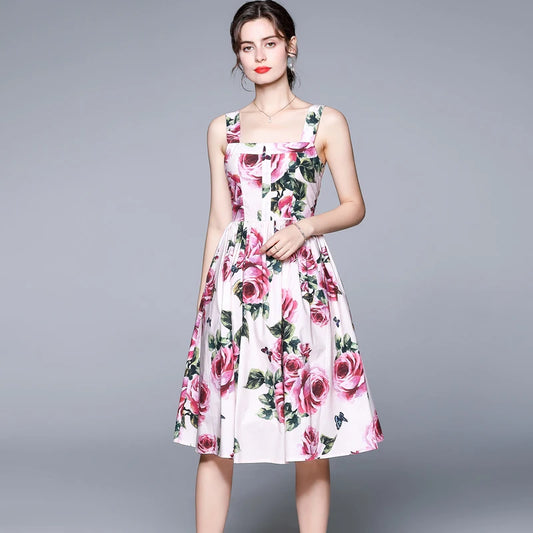 Pink Floral Midi