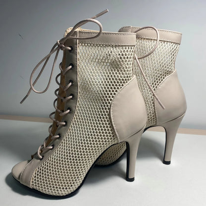 New Sexy High Heels Hollow Mesh Sandals Summer Fashion Trend Comfort Peep Toe Boots Stilettos Jazz Dance Female Shoes Plus Size