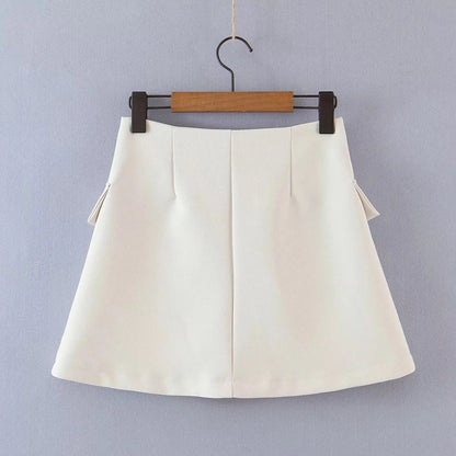 2 pieces 1 set Women One Button Short Blazer Cropped