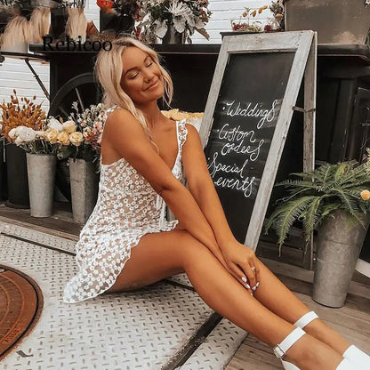 1 flower white Lace dress