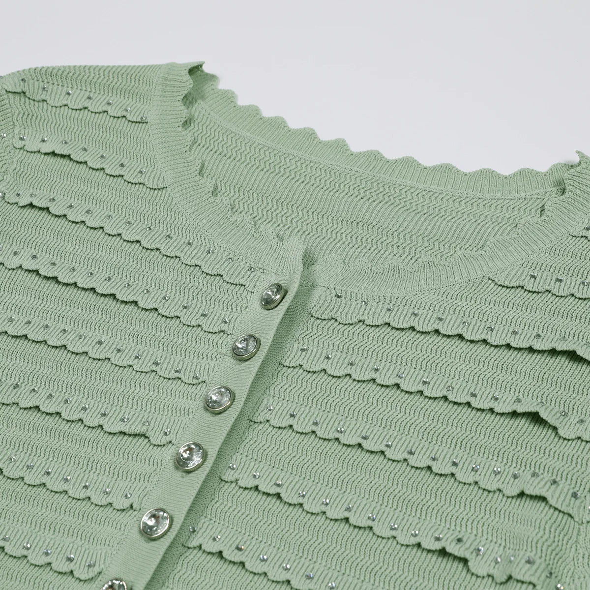 2026 New Hot Drilling High Quality Spring and Autumn Knitted Top Cardigan Jacket Sling Vest Overskirt Three-Piece Set