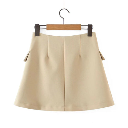 2 pieces 1 set Women One Button Short Blazer Cropped