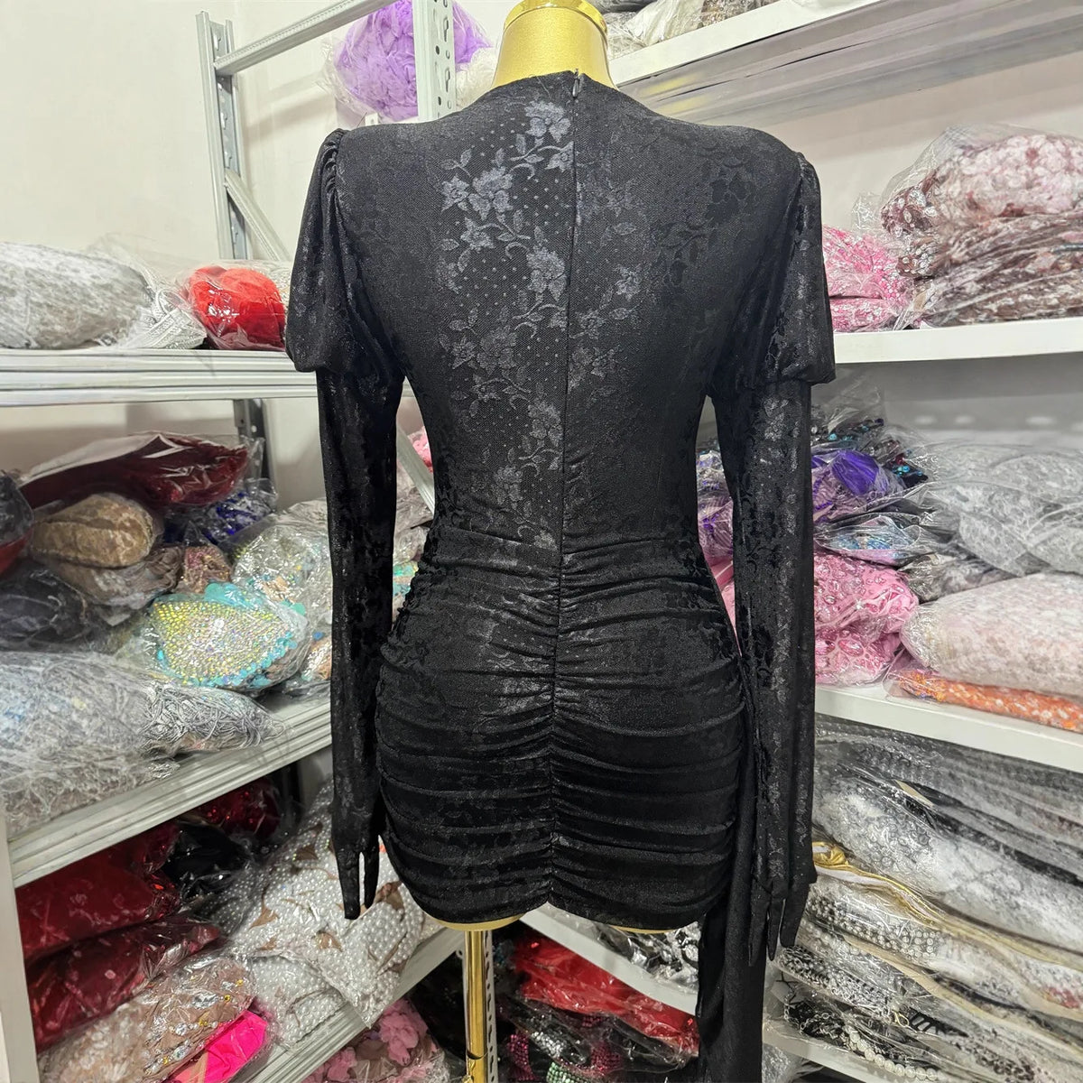 Lace Cutout Bodycon Mini Dress
