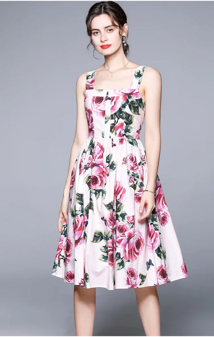 Pink Floral Midi