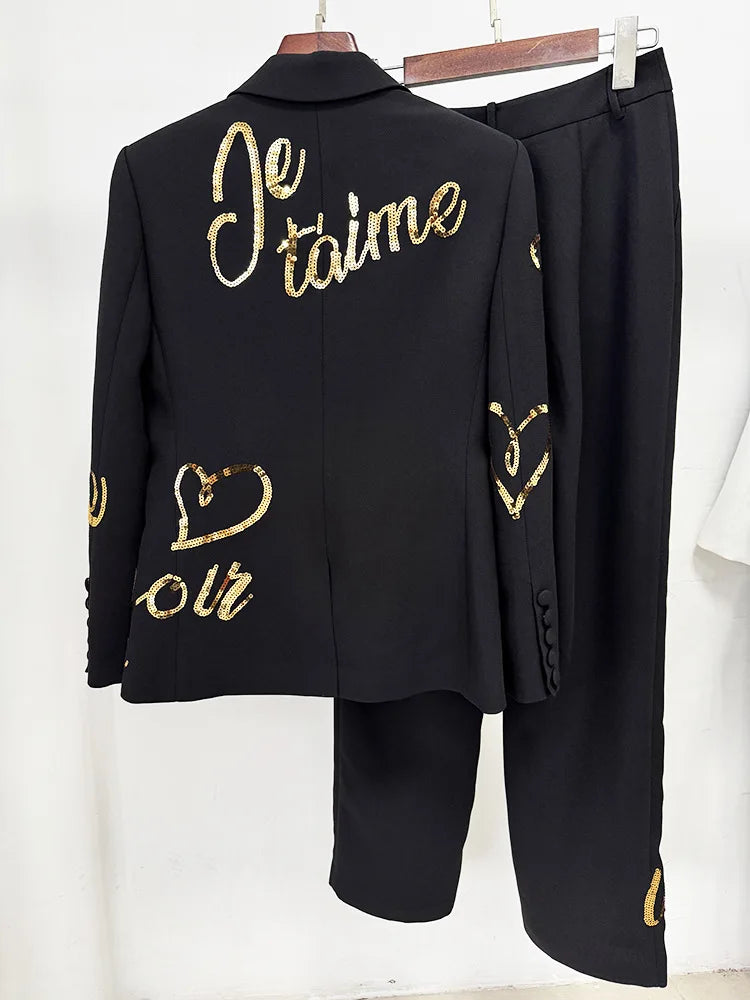 Wholesale Luxury White Womens Suit Set Elegant Tailored Office Business Blazer Pants Formal Wear for Ladies