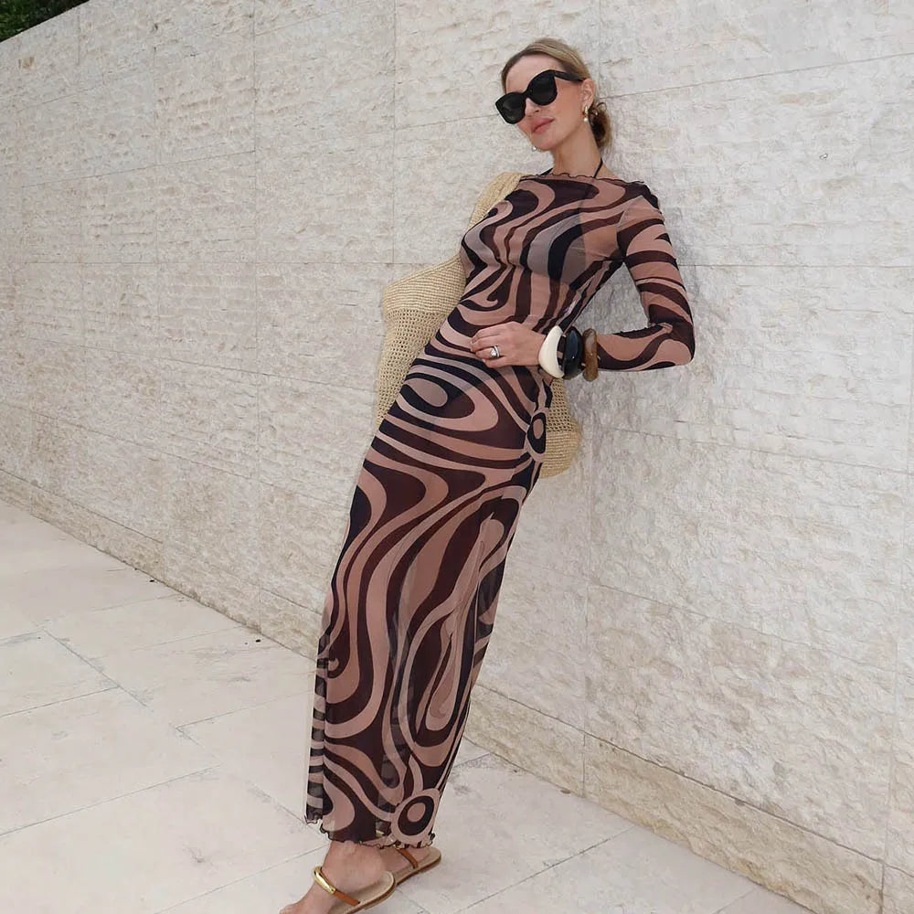 Beach-Ready Color-Block Maxi