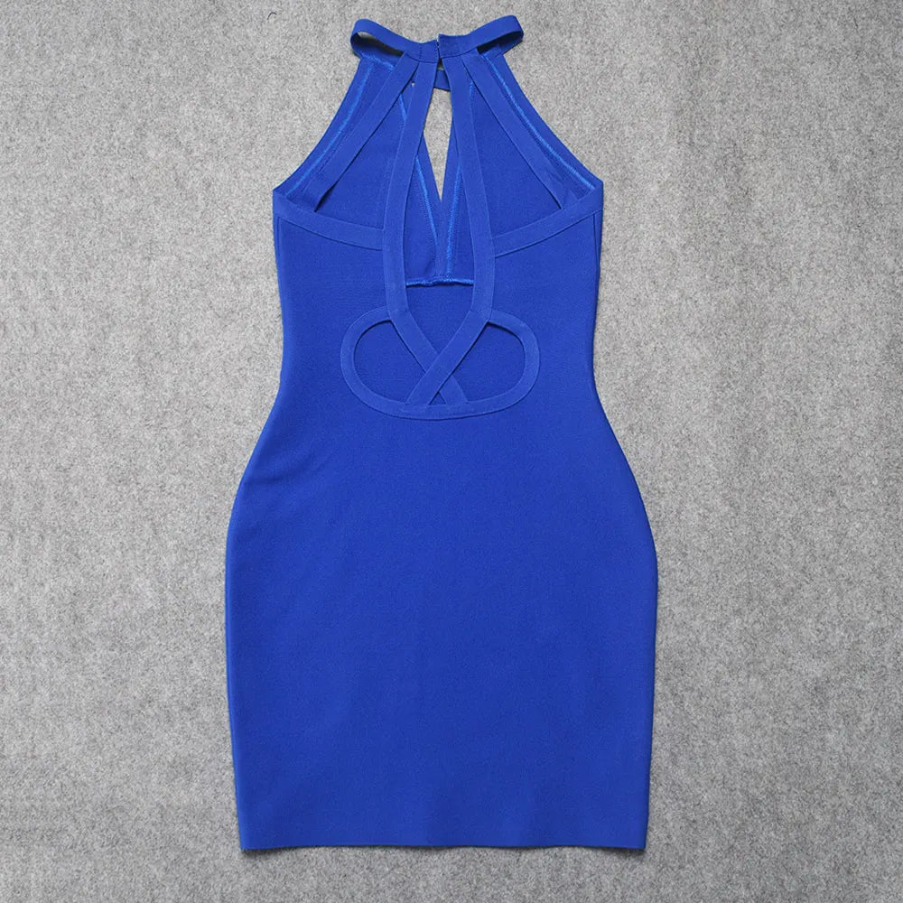 Halter Keyhole Bandage Dress