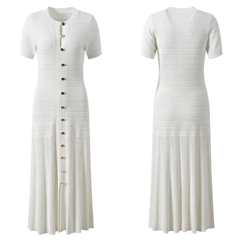 Sandro Spring Crochet Long Dress Knitted