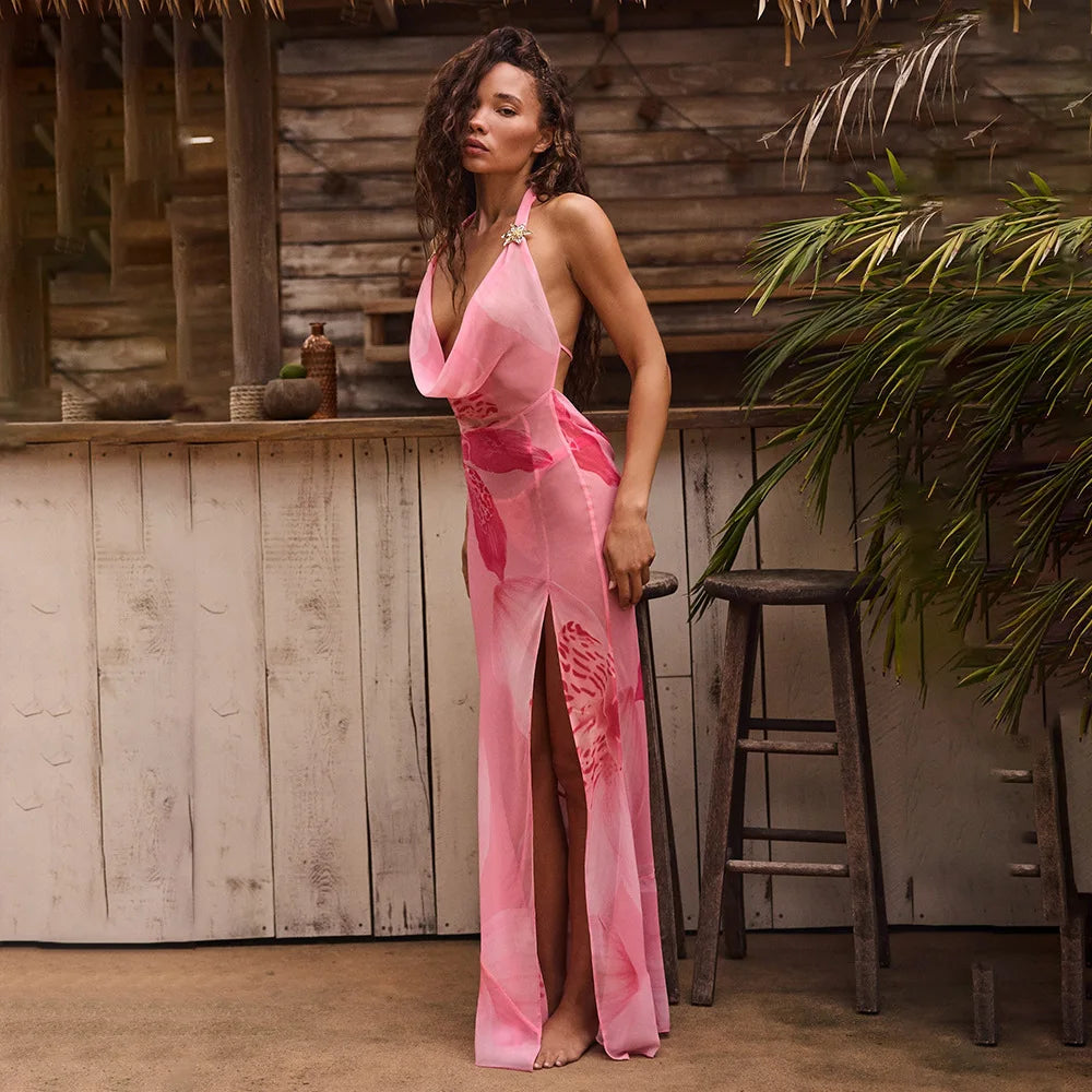Pucci mesh Vibes Long Slit Sundowner - Shellss