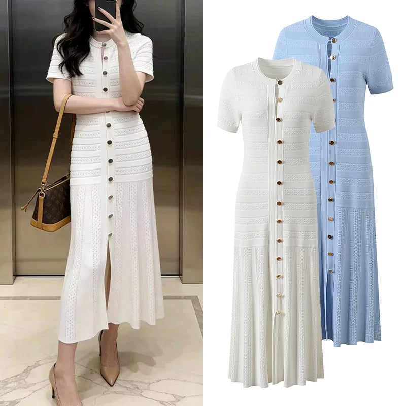 Sandro Spring Crochet Long Dress Knitted