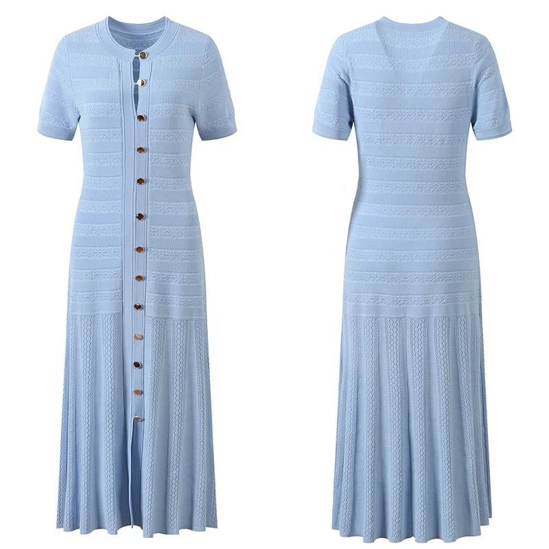 Sandro Spring Crochet Long Dress Knitted