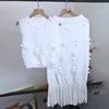 Going Out Matching Modest Fashion Pompom Embroidery Sleeveless Crop Top and Ruffles Slit 2 Piece Pencil Skirts Set for Women