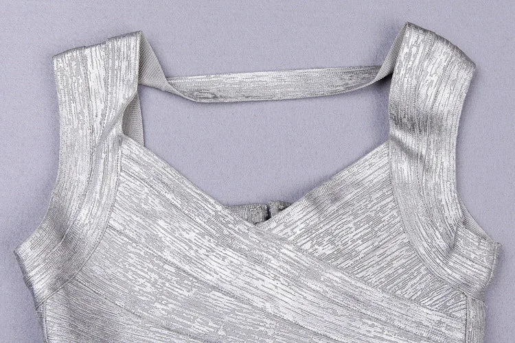 Silver bandage mini dress