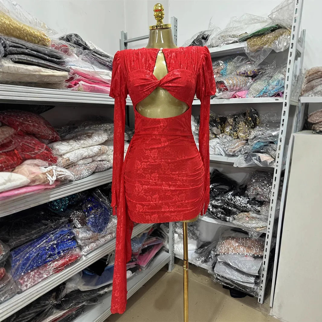 Lace Cutout Bodycon Mini Dress