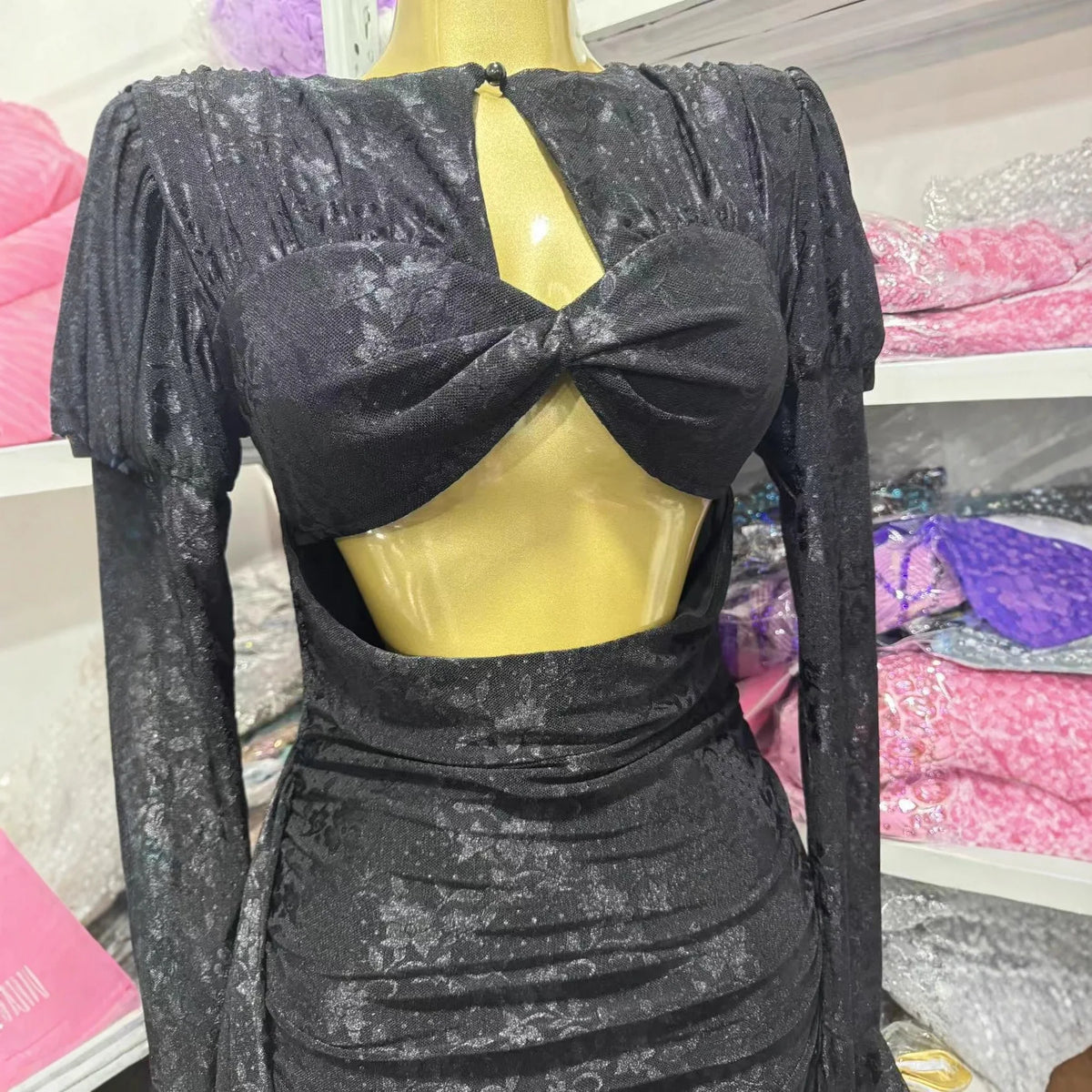 Lace Cutout Bodycon Mini Dress