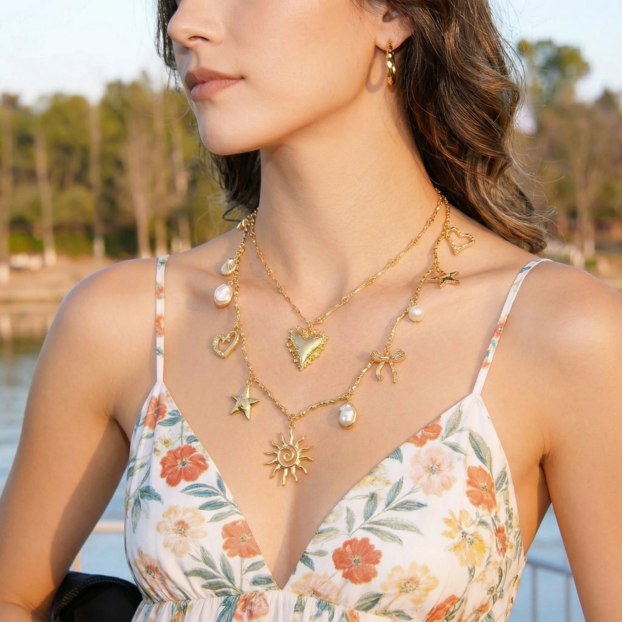 Vintage Design Multi-element Pendant Necklace