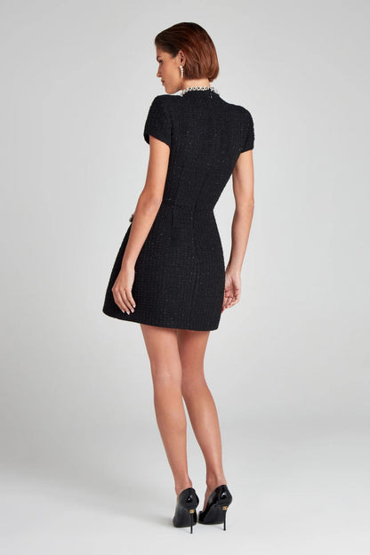 Beautiful Elegant Tweed Short Sleeve Dresses