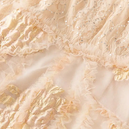 High-end French elegant collar lace Dress
