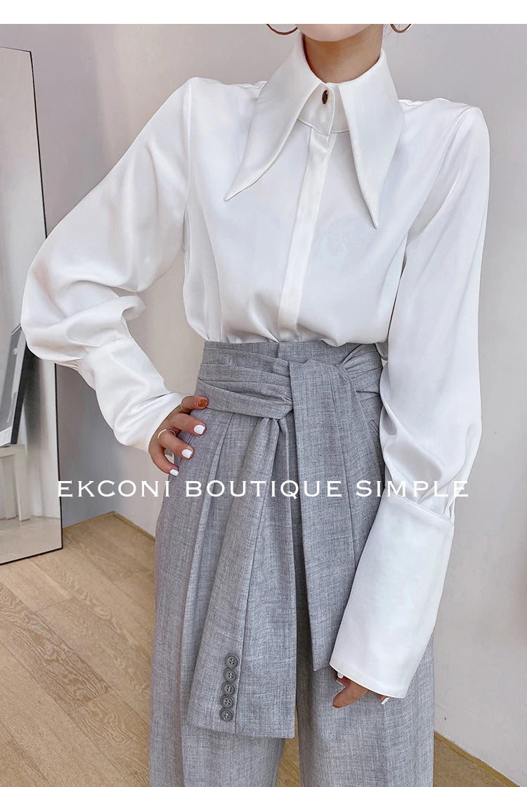 Stylish Elegant Turn Down Collar