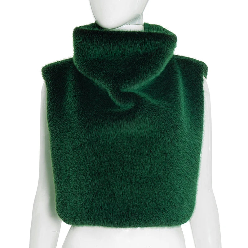 Turtleneck Furry GreenTank Top
