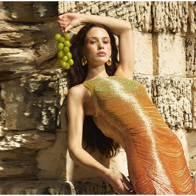 Golden Tassel Party Dress