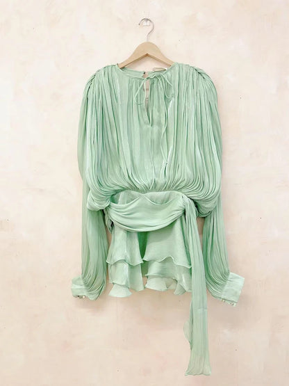 Lace Up Ruffle Dress