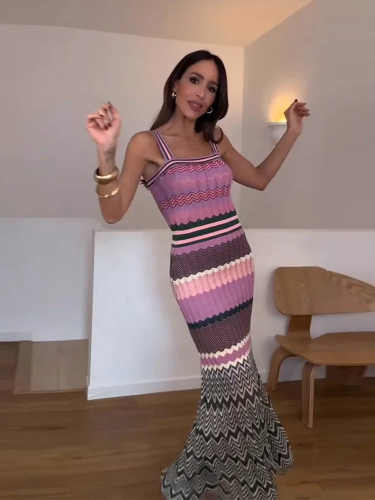 Striped Knitted Dress