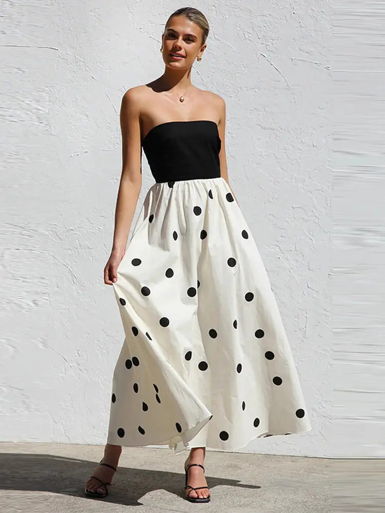 1 Sexy Patchwork Polka Dots Backless dress