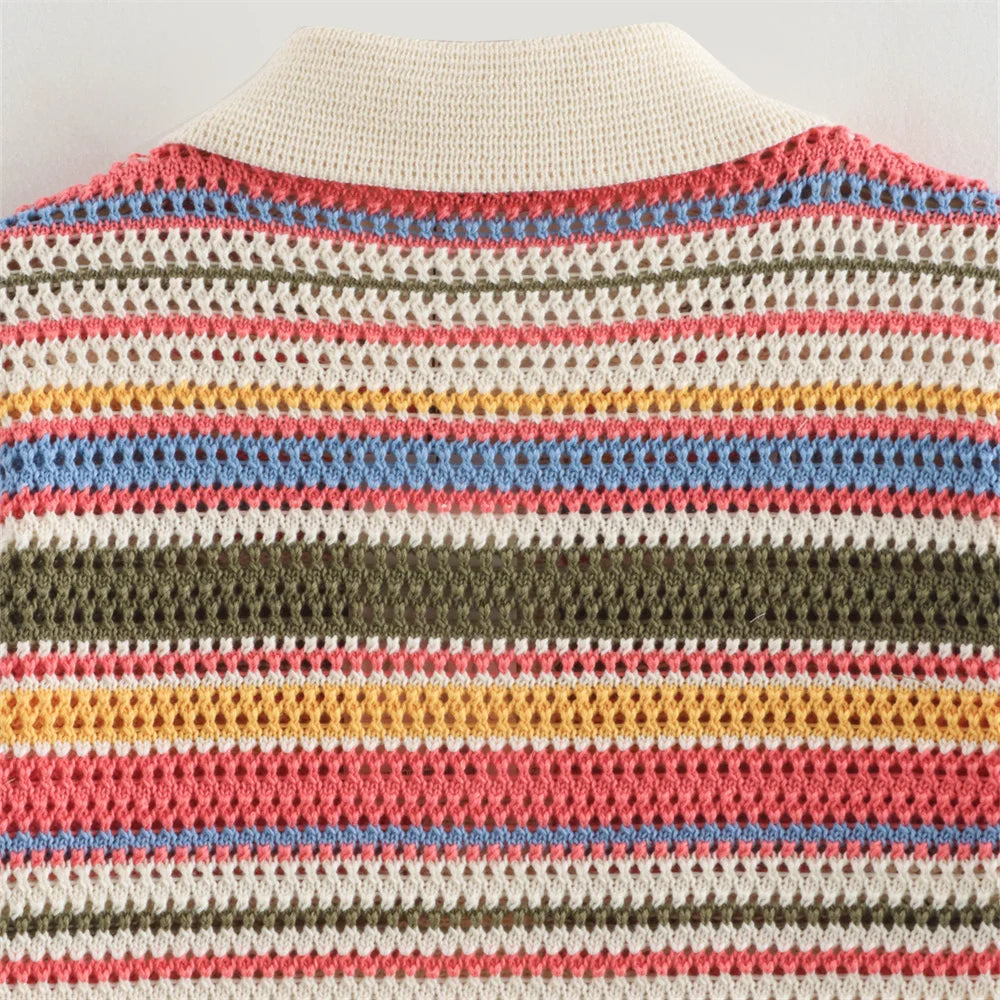 Striped Knit Colorful Set