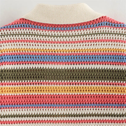 Striped Knit Colorful Set
