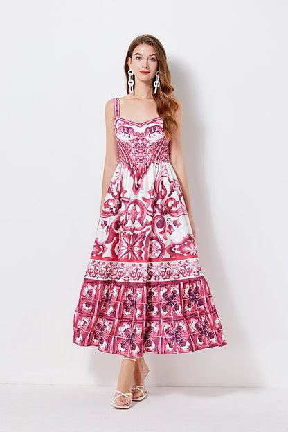 Queen Majolica Print Italian Dress