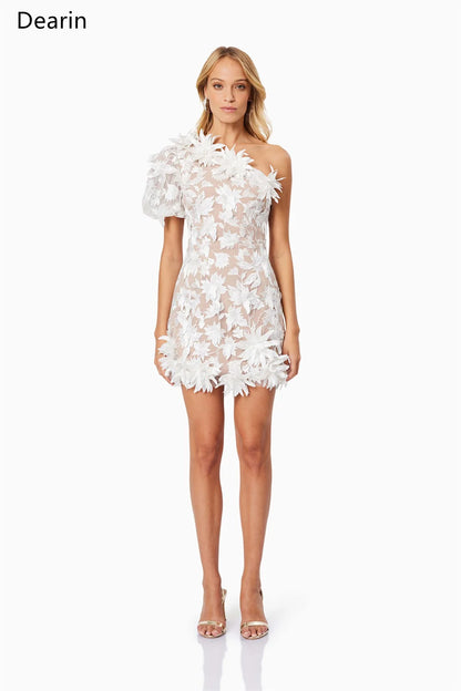One-shoulder A-line Tulle Bloom Royale