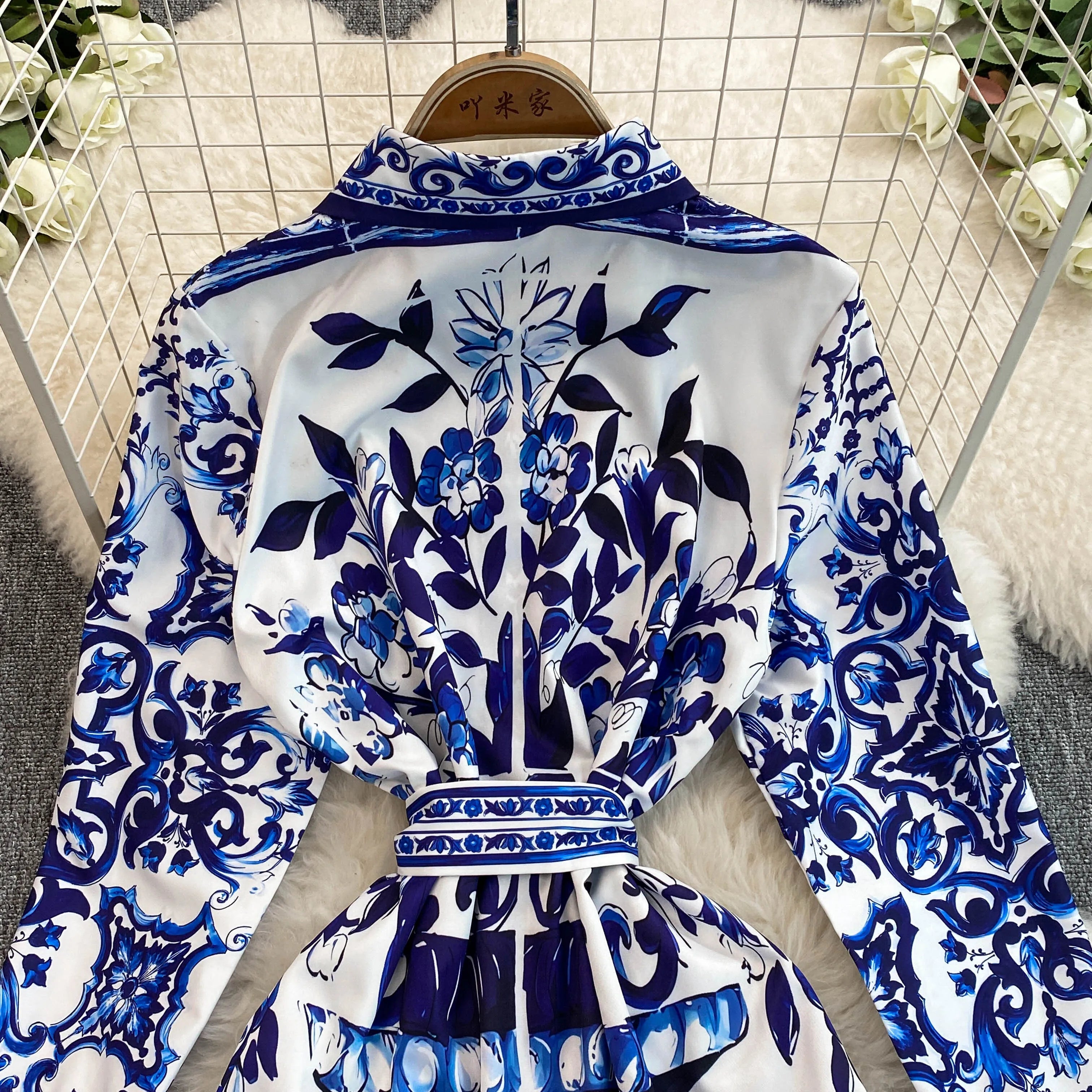Spring Retro Blue White Red Dolce Dress - Shellss
