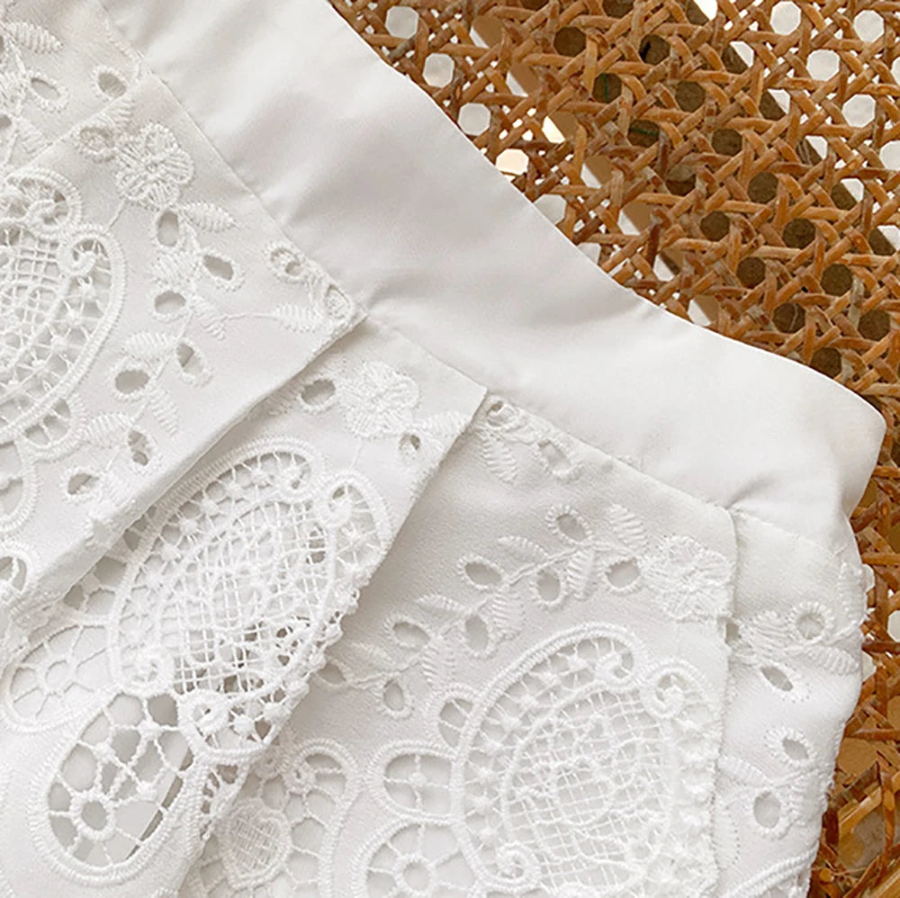 Square Neck puff lace set