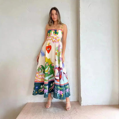 New Hot Sale of the Season – Printed Linen Maxi Dress (in 9 Colors)