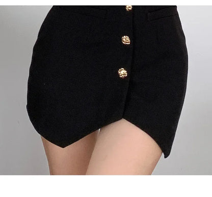 Halter Neck Buttoned Mini