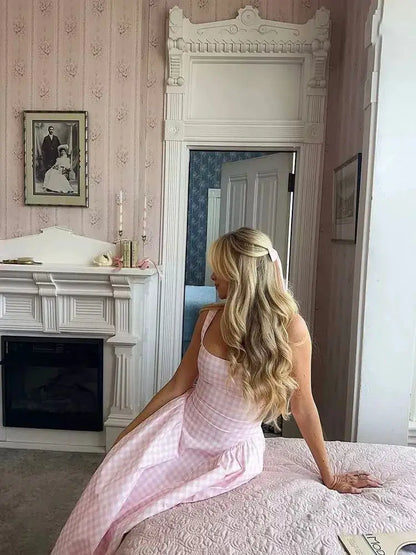 Elegant Laced Pleated Midi Dress