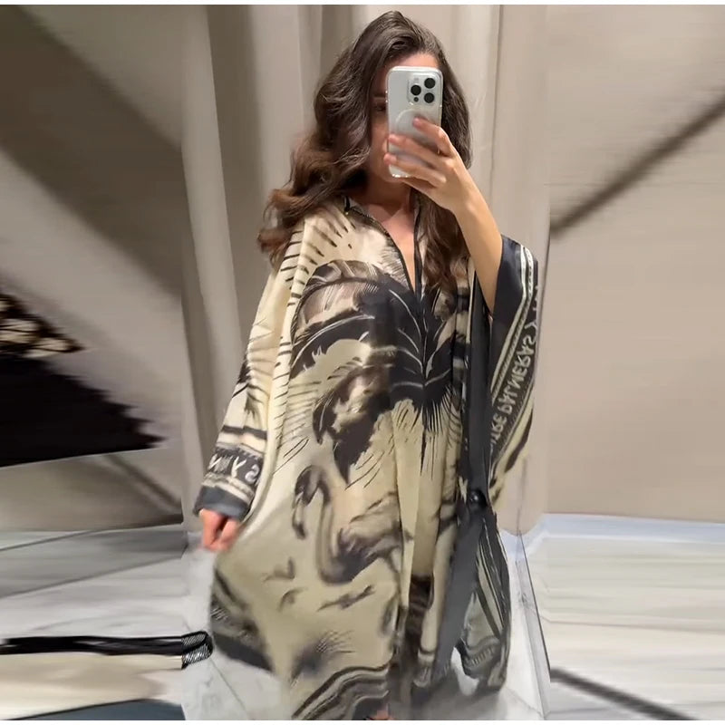 Posh Kaftan Palm Flamingo - Shellss