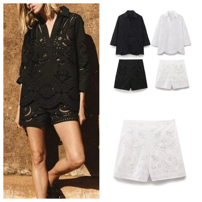 Lace Outfit V-neck