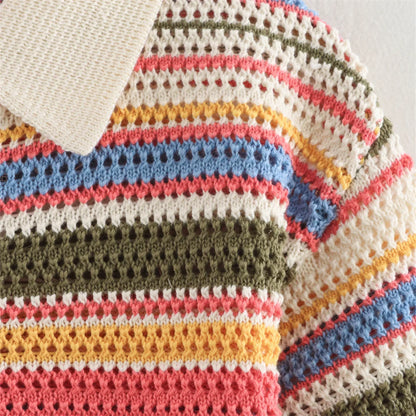 Striped Knit Colorful Set