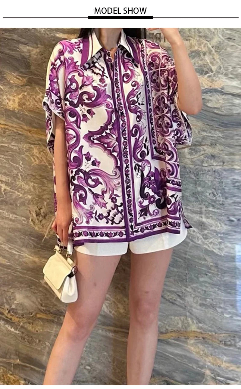 Dolce summer purple blouse