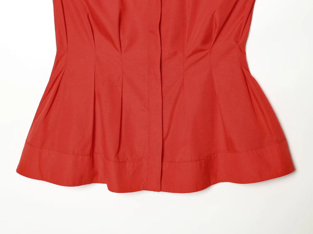 TFMLN Women's Pleated Shirt Spring Summer Vintage Lapel Collar Sleeveless Blouses Simple Flared Hem Ladies Tops 2026 New