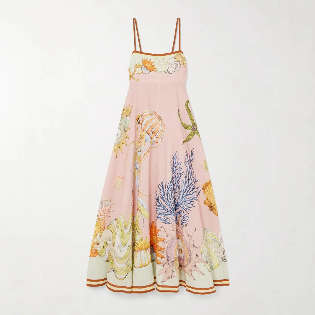 Summer Printed Long Midi Dress